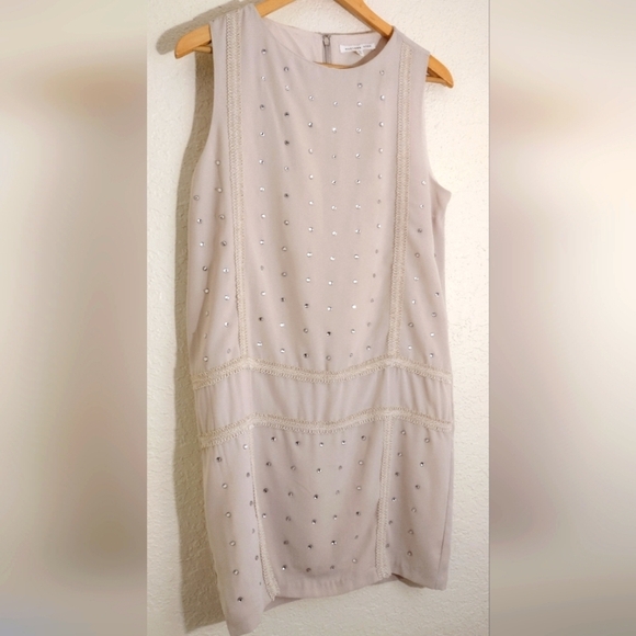 Endless Rose Beige Rhinestone And Trim Dress - Picture 3 of 8